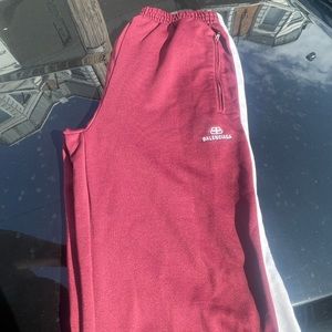 Balenciaga Track Pants Maroon Size 48 (US Size 32)